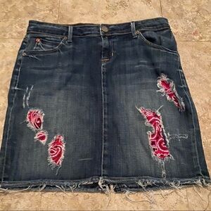 Hudson Denim Distressed Skirt Bandana size‎ 28